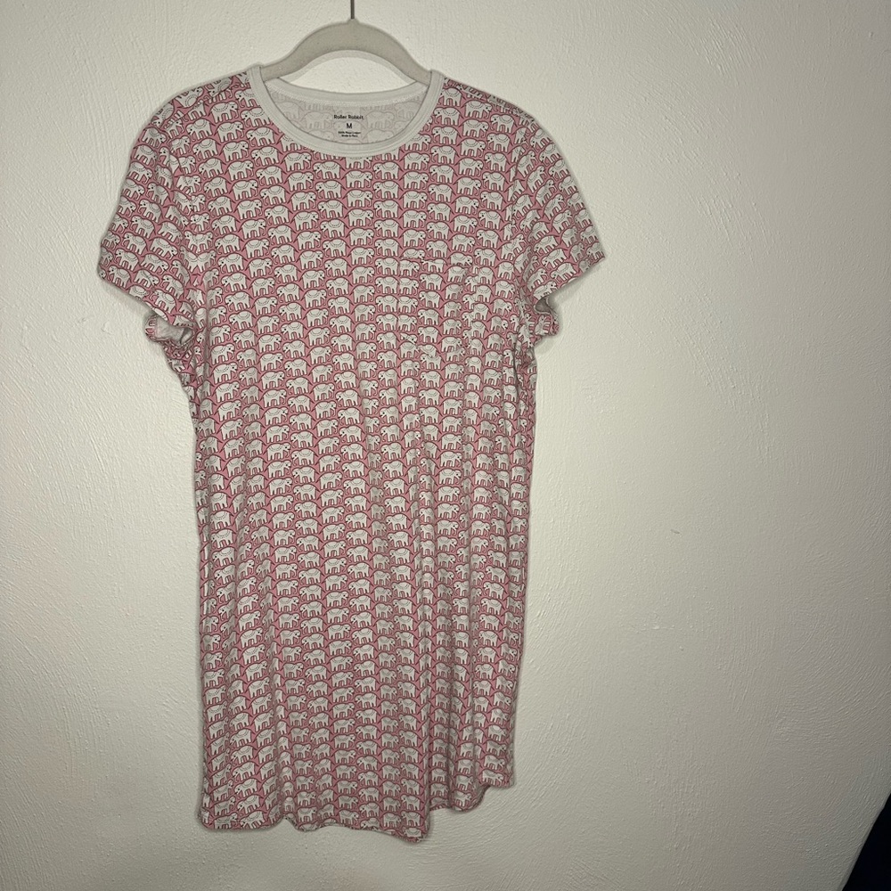 Roller Rabbit Pink Elephants Women’s Nightgown Sz Medium